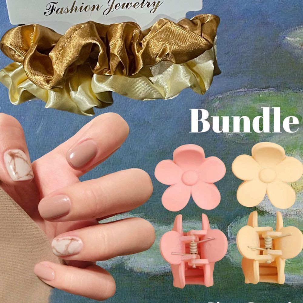 Press On Nails & Hair Accessories Bundle